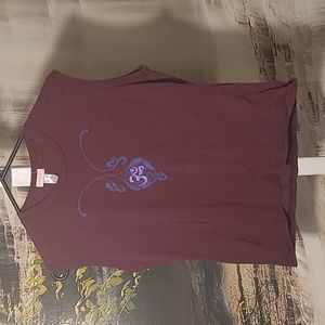 Satori Womens Large purple abstract sleeveless summer tshirt top